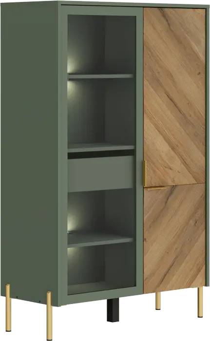 Шкаф-витрина с подсветкой Сиена/Siena REG1W1D/140