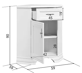 Тумба Кентаки KOMN1D1S/L угловая белый фото 4